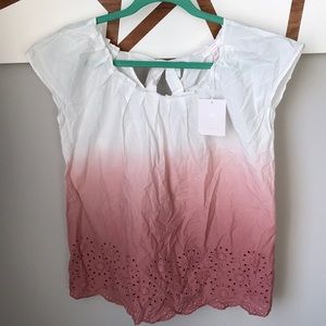 Lauren Conrad dip-dye blouse NWT size L